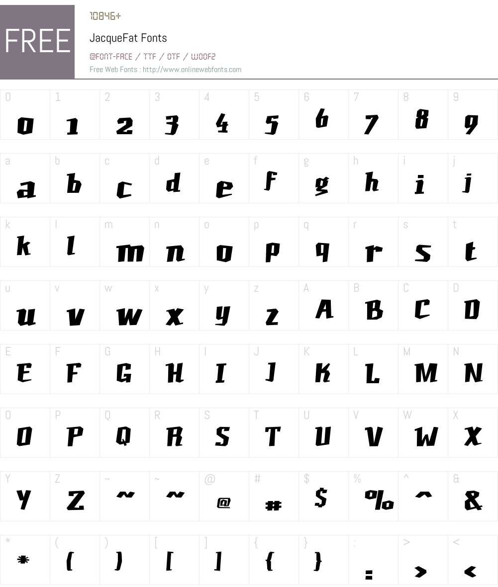 JacqueFat Font Screenshots