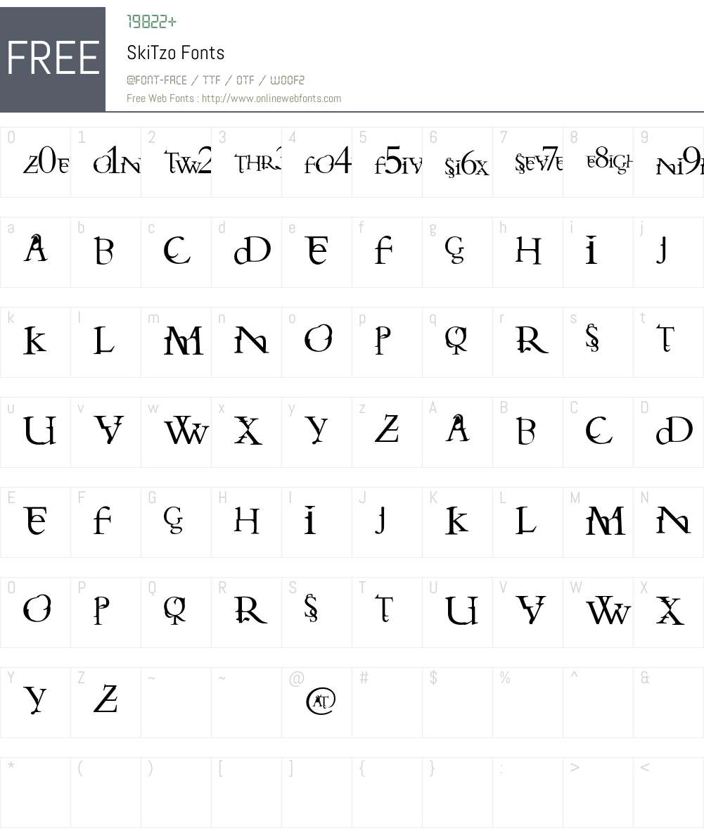 SkiTzo Font Screenshots