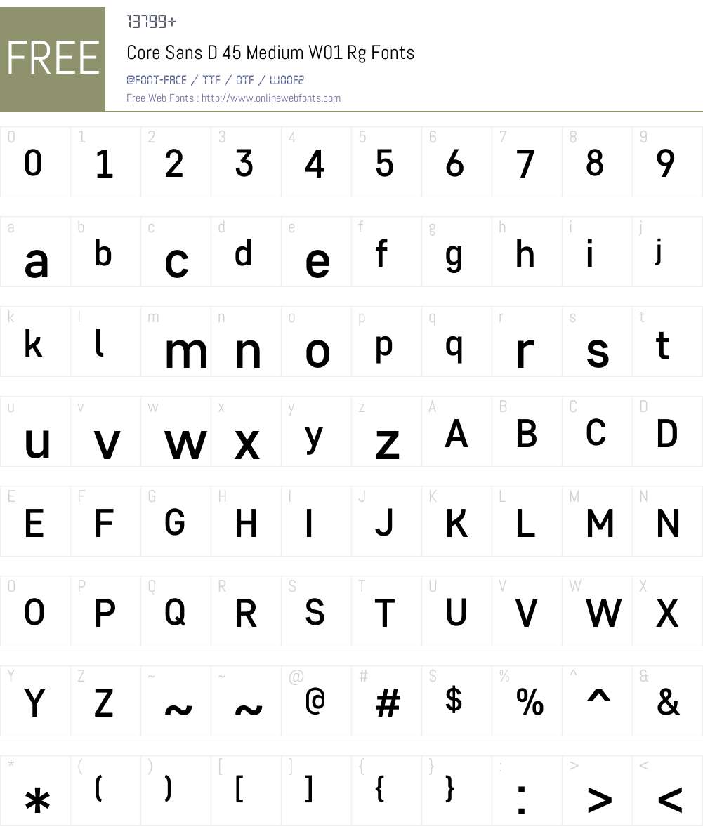 CoreSansD45MediumW01-Rg Font Screenshots