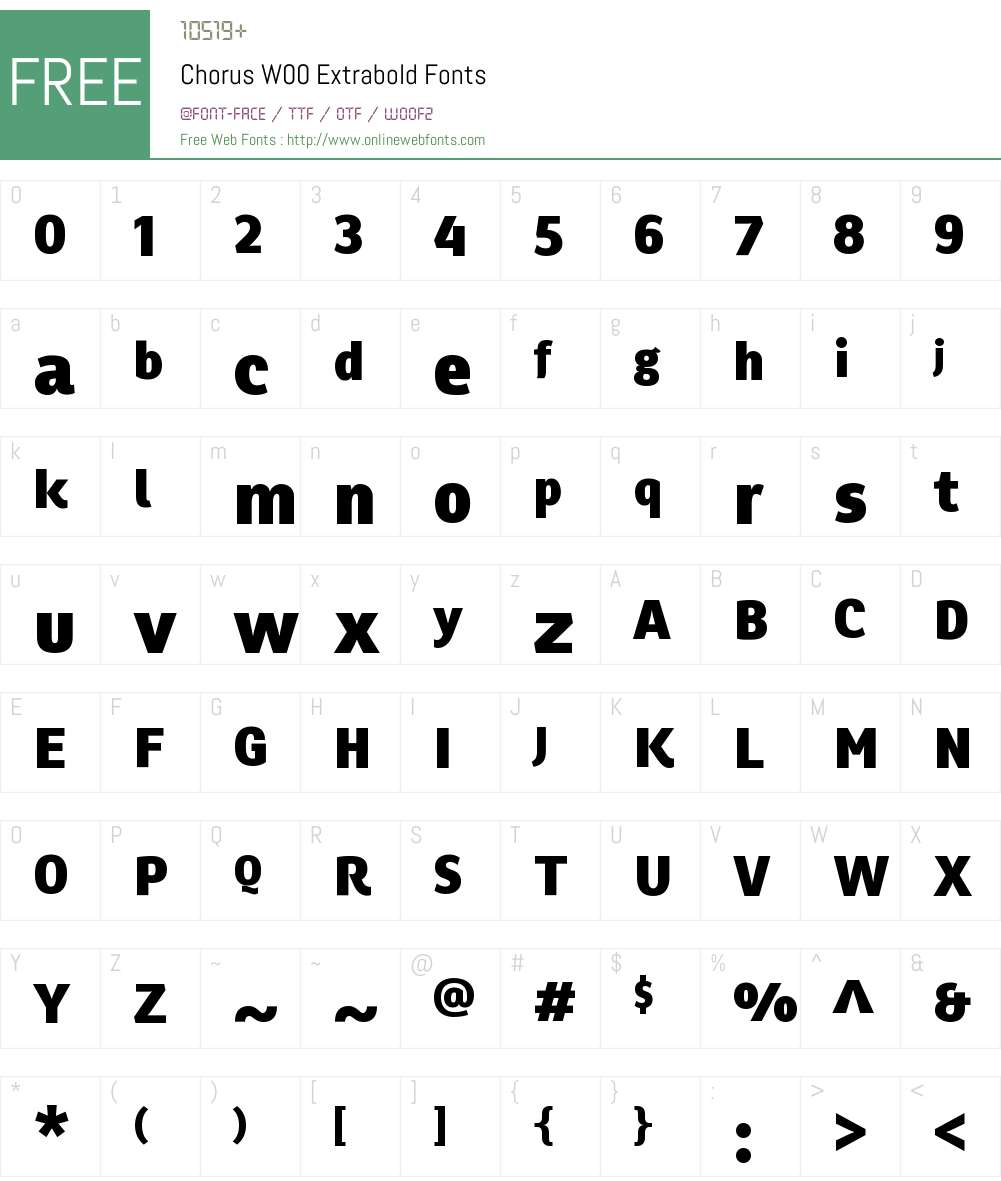 ChorusW00-Extrabold Font Screenshots