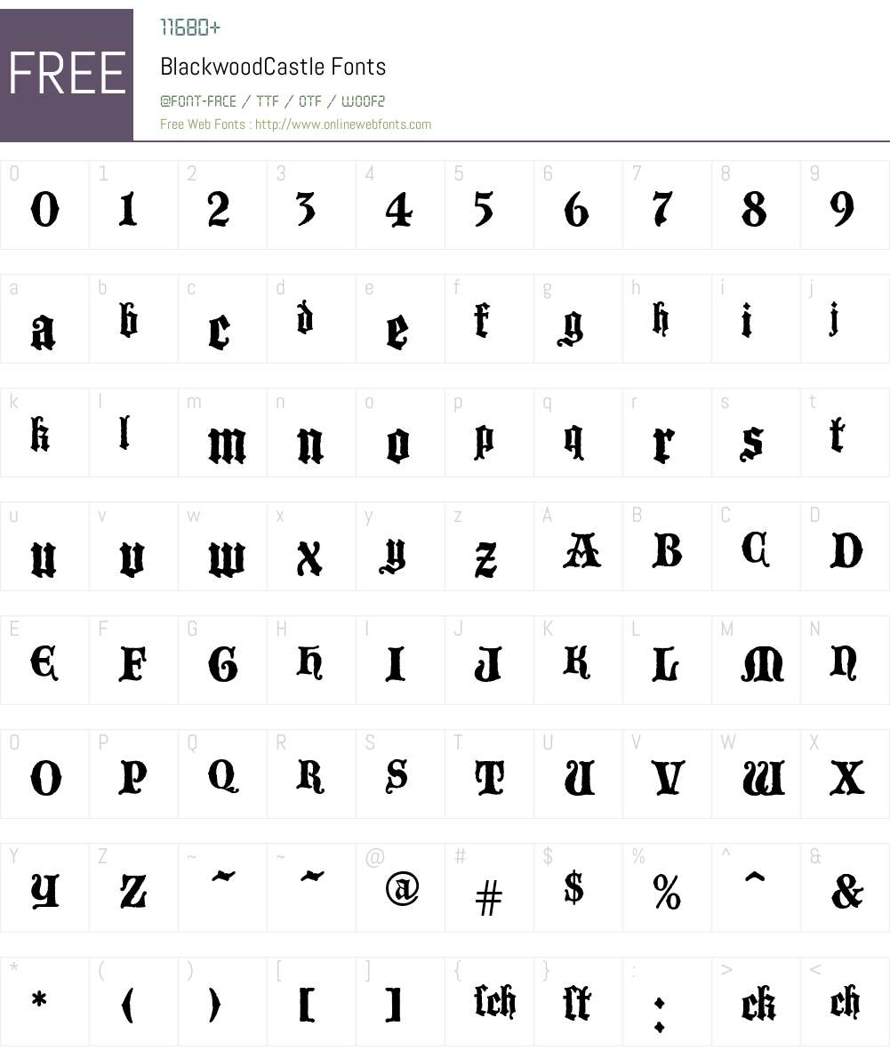 BlackwoodCastle Font Screenshots