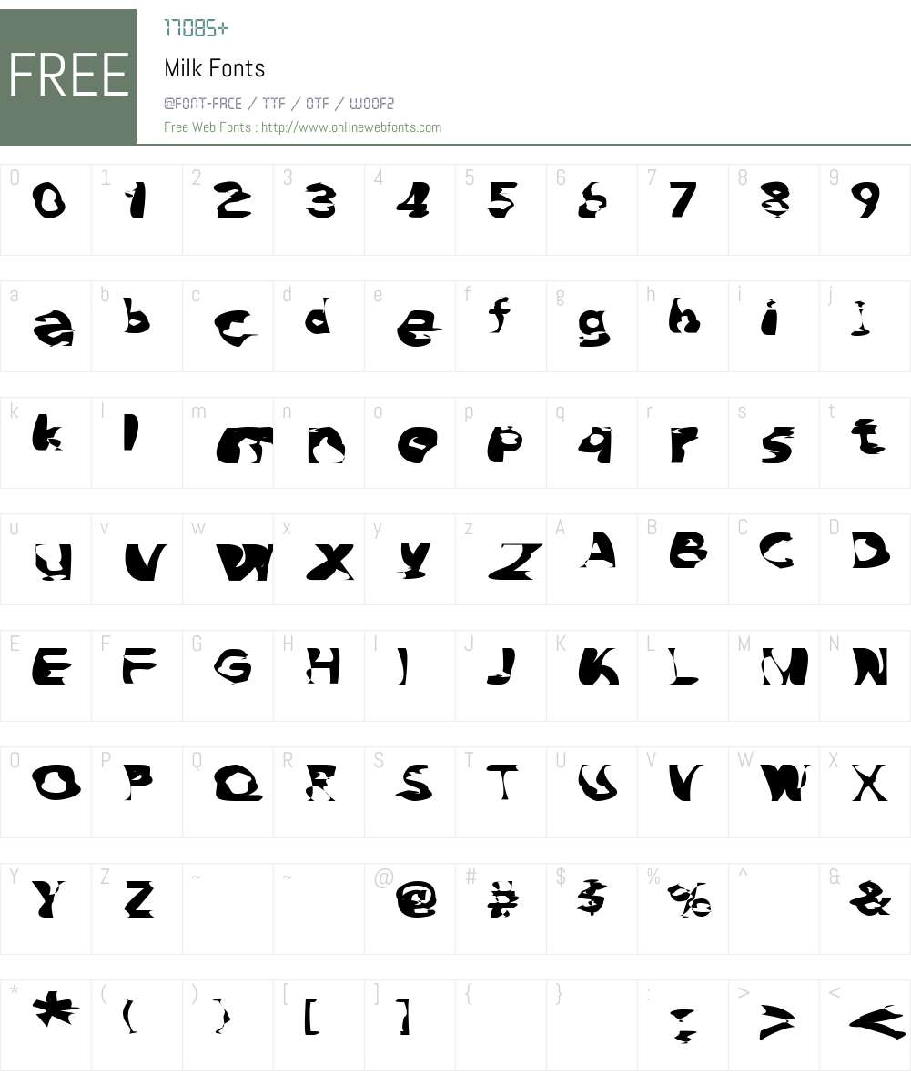 Milk Font Screenshots