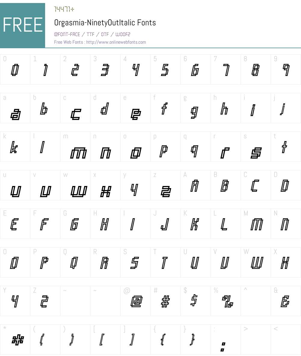 Orgasmia Font Screenshots