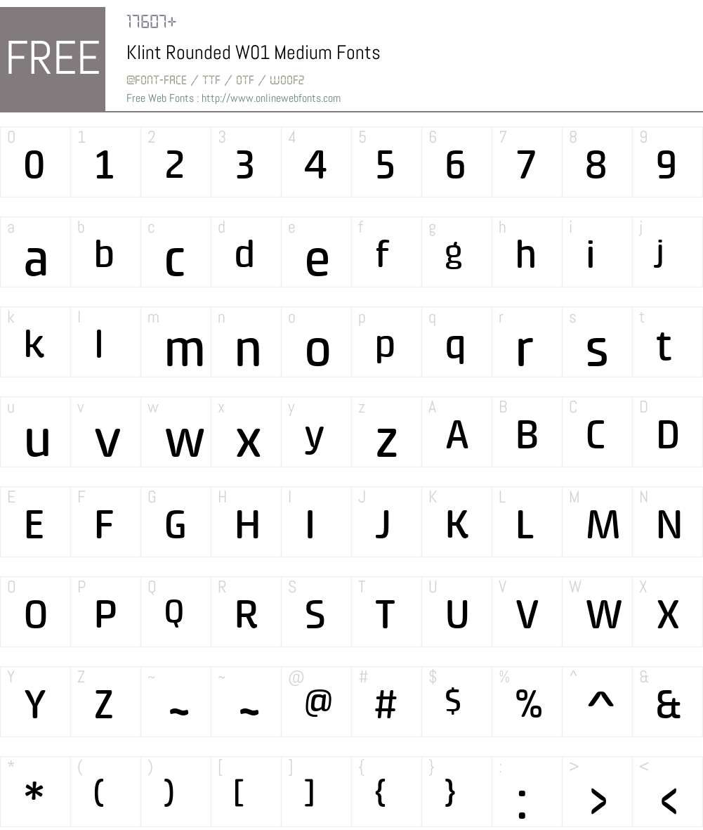 KlintRoundedW01-Medium Font Screenshots
