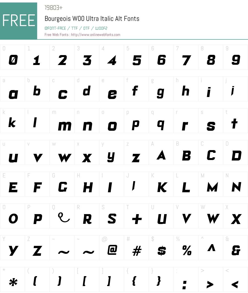 Bourgeois Font Screenshots
