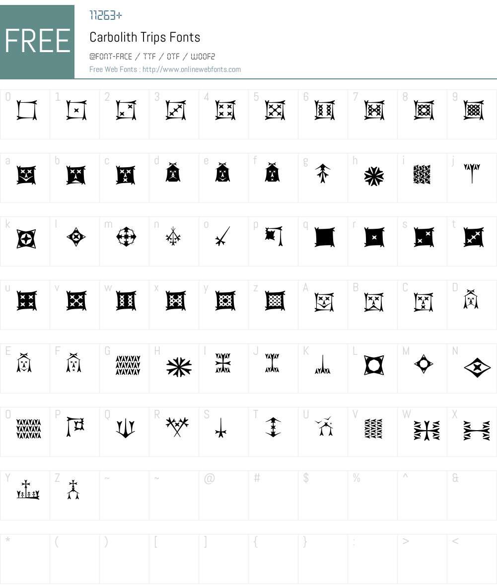 Carbolith Trips Font Screenshots