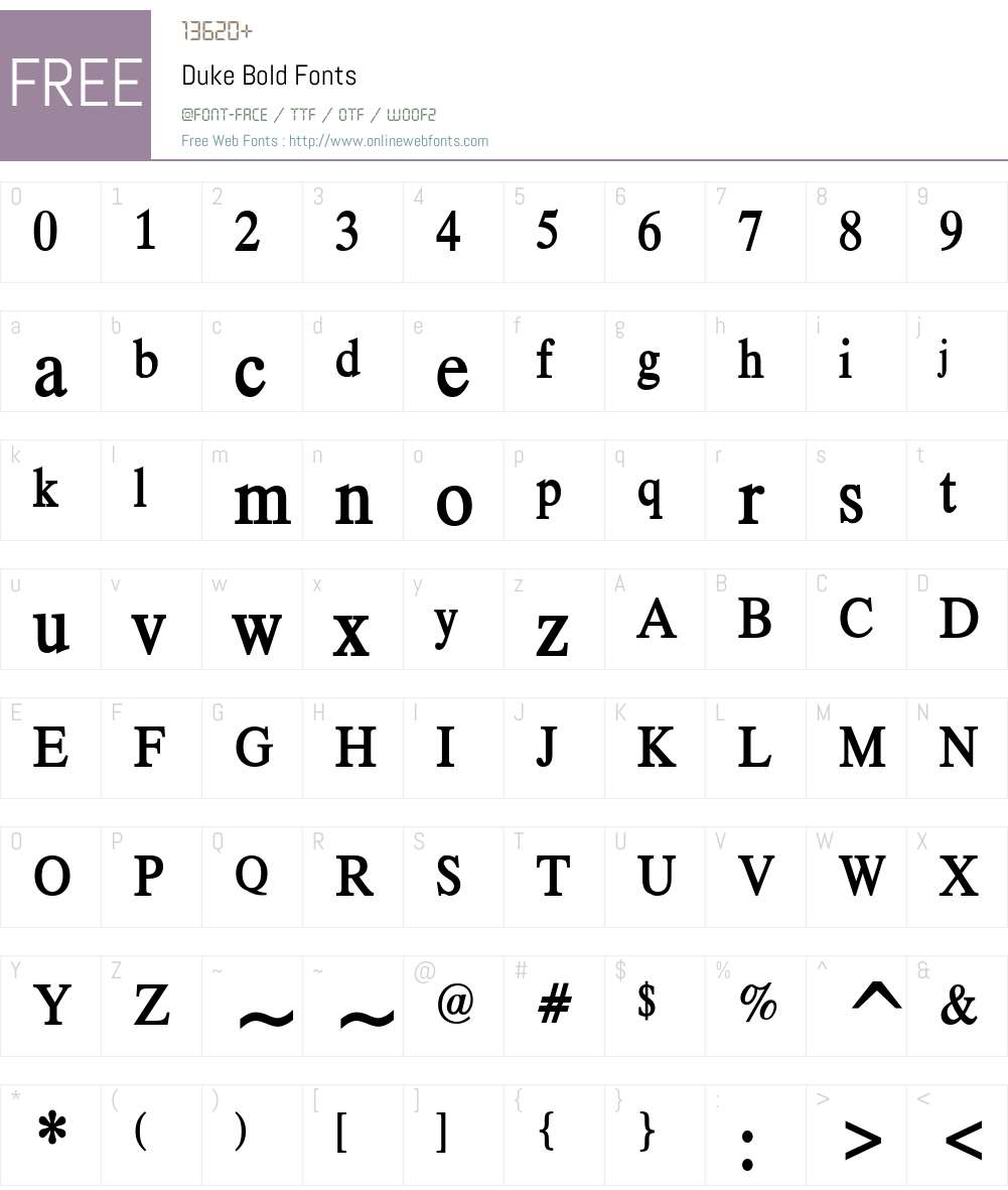 Duke Font Screenshots