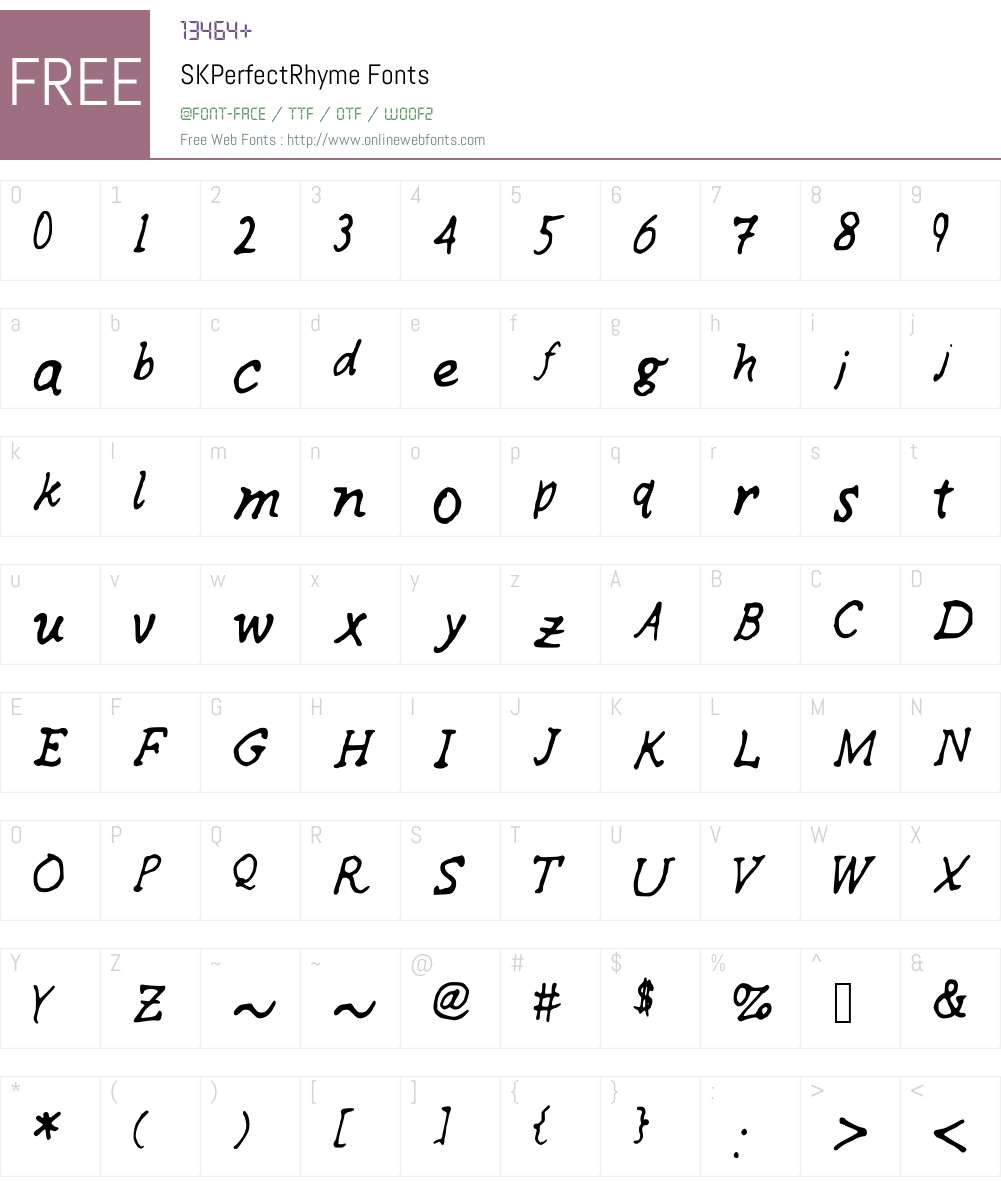 SKPerfectRhyme Font Screenshots