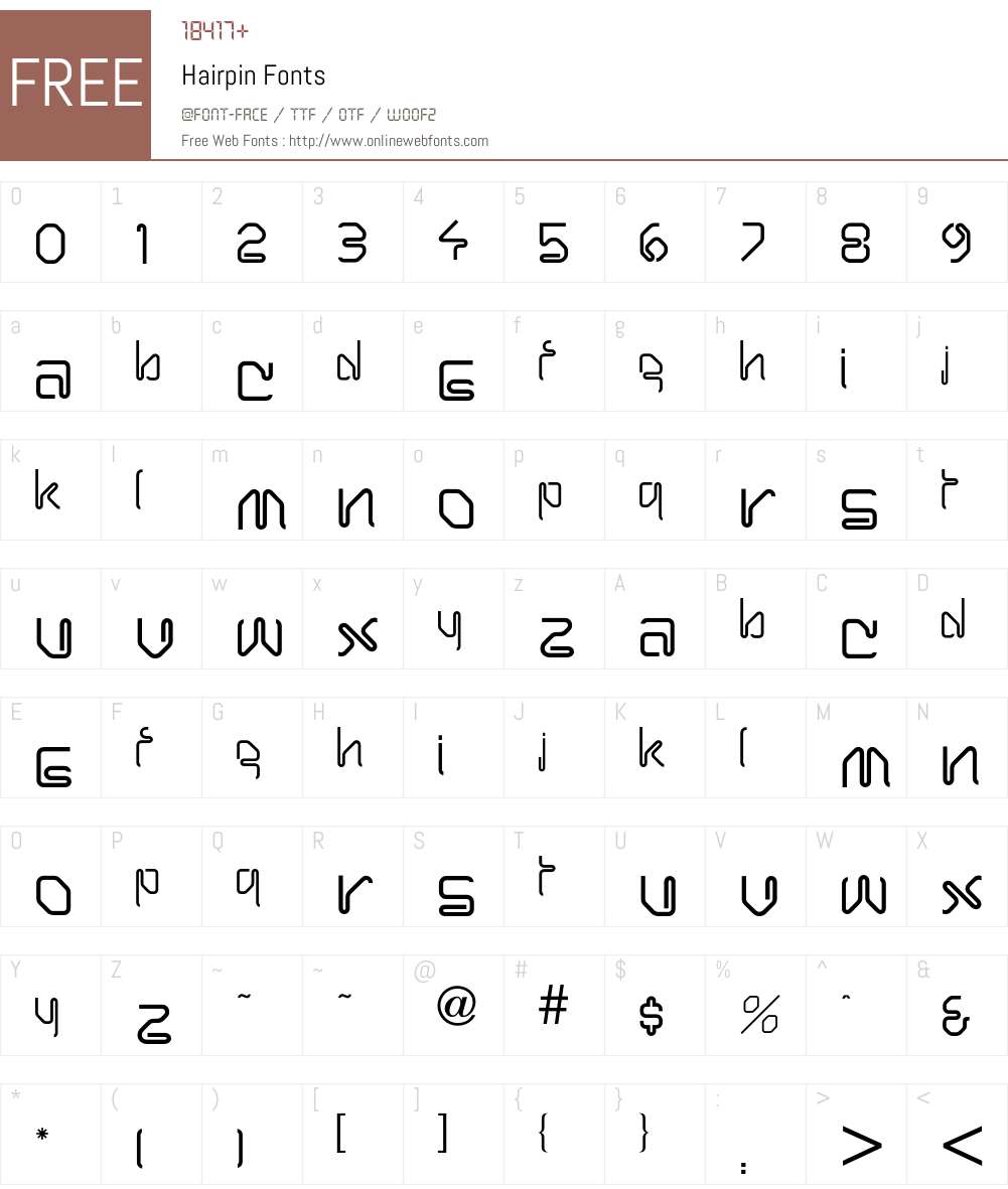 Hairpin Font Screenshots