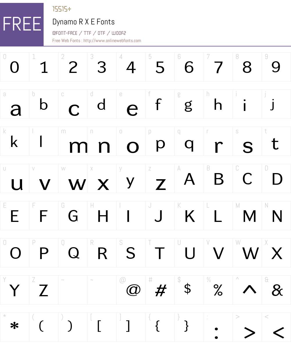 Dynamo RXE Font Screenshots