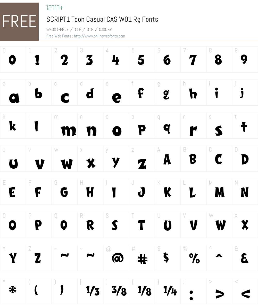 SCRIPT1ToonCasualCASW01-Rg Font Screenshots