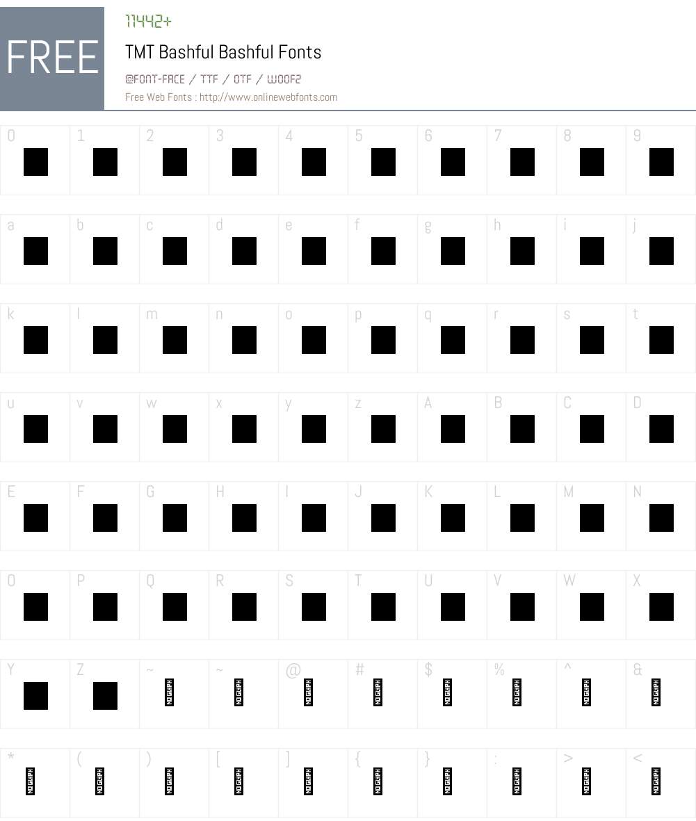 TMT Bashful Bashful 1.000;Glyphs 3.1.2 (3151) Fonts Free Download ...