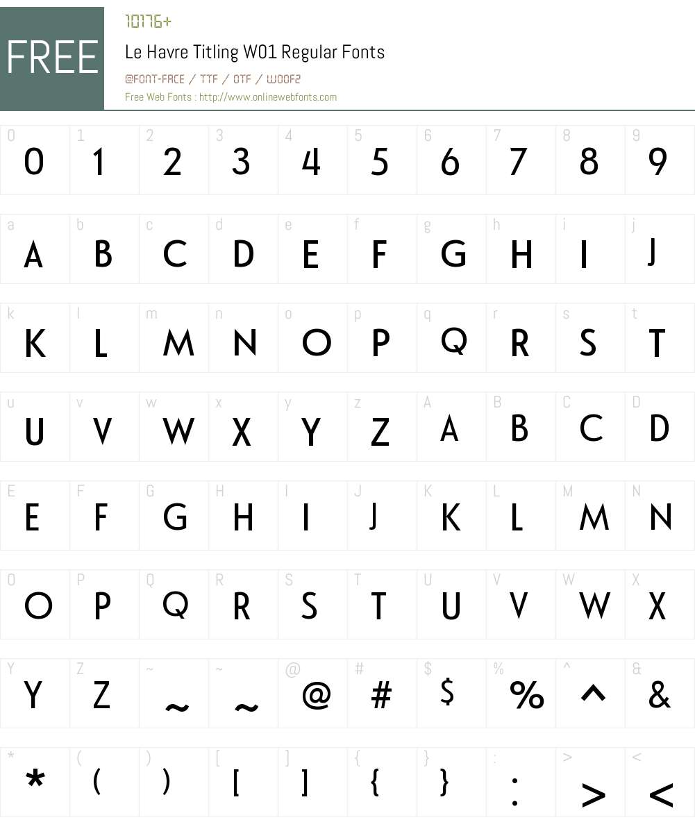 LeHavreTitlingW01-Regular Font Screenshots