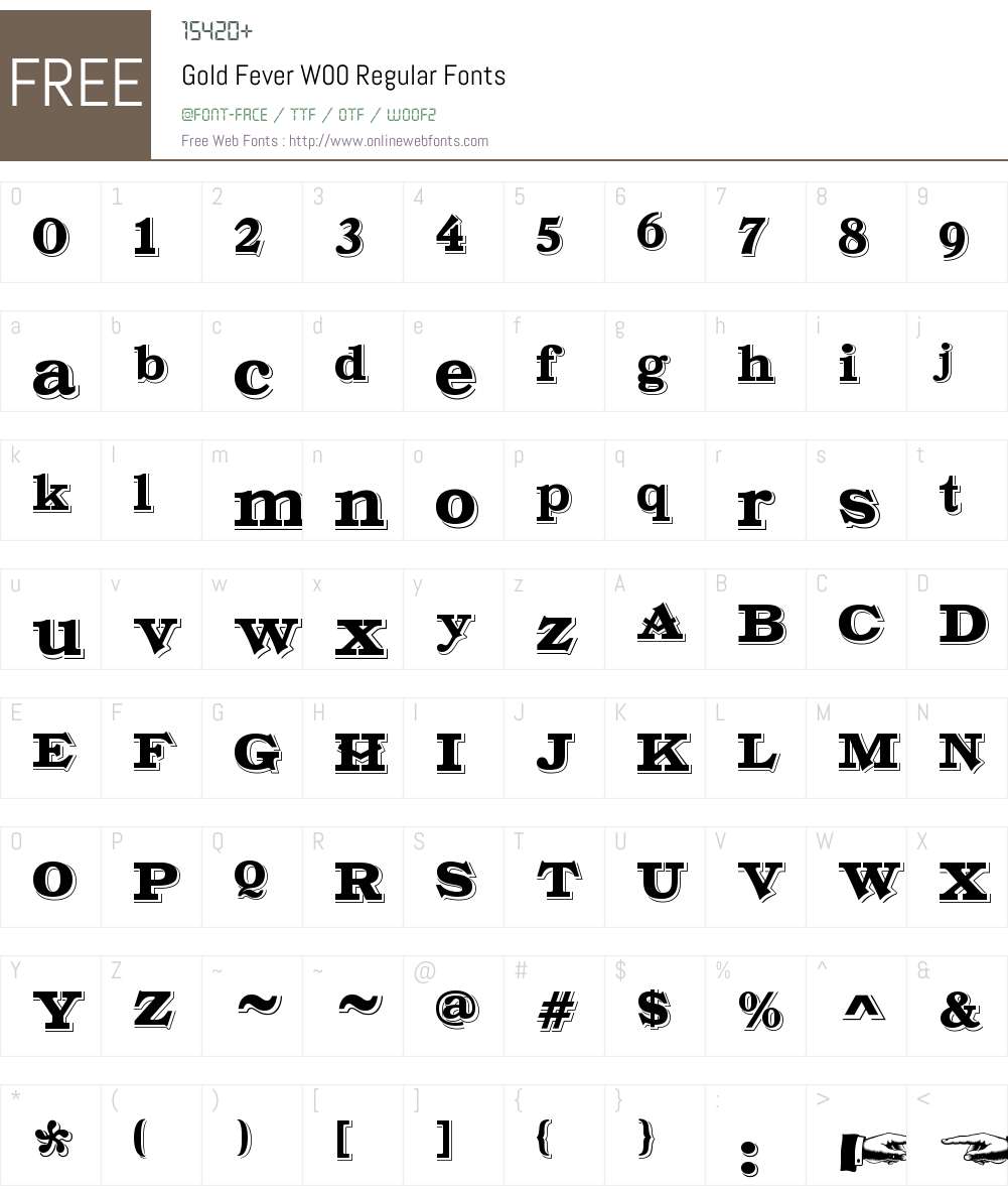 GoldFeverW00-Regular Font Screenshots