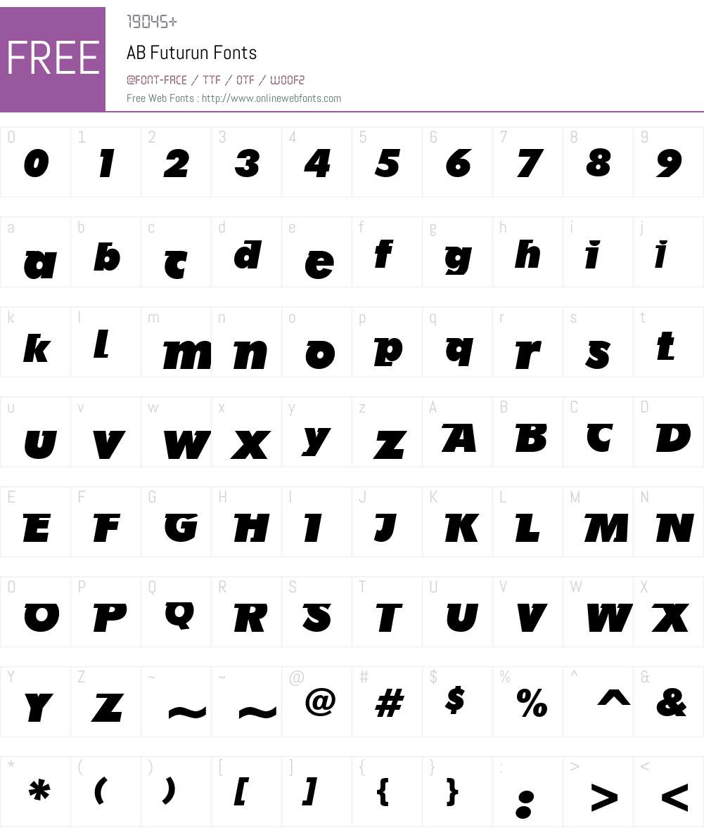 AB Futurun Font Screenshots