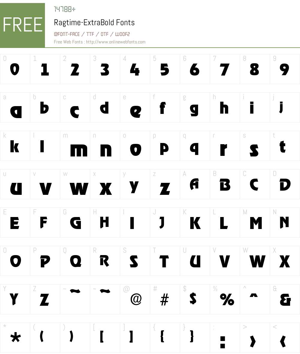 Ragtime-ExtraBold Font Screenshots