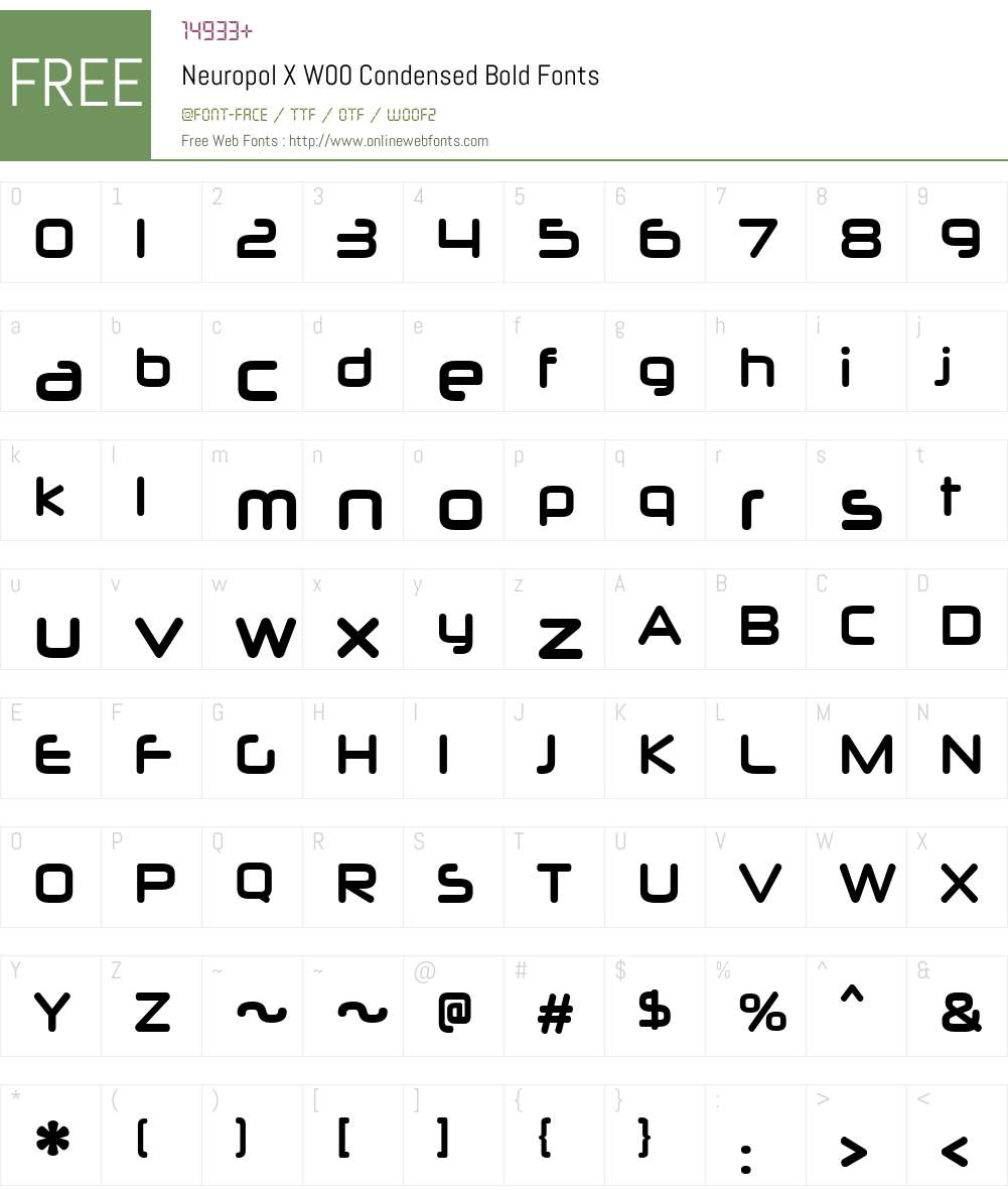 NeuropolXW00-CondensedBold Font Screenshots