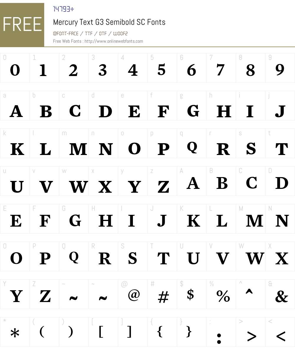 Mercury Text G3 Font Screenshots
