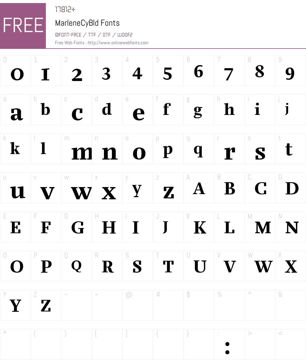 Marlene Cy Bld Font Screenshots