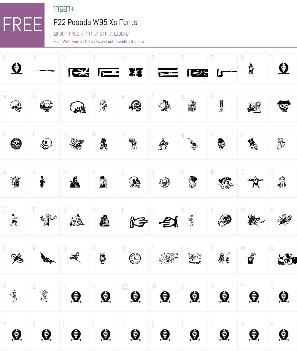 P22PosadaW95-Xs Font Screenshots