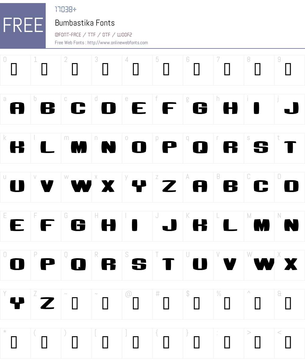 Bumbastika Font Screenshots