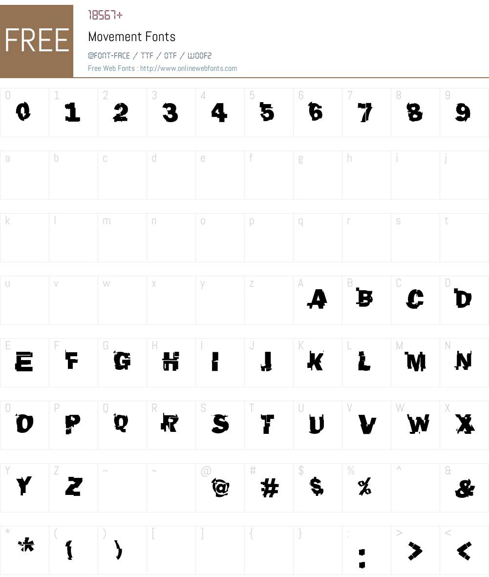 Movement Font Screenshots