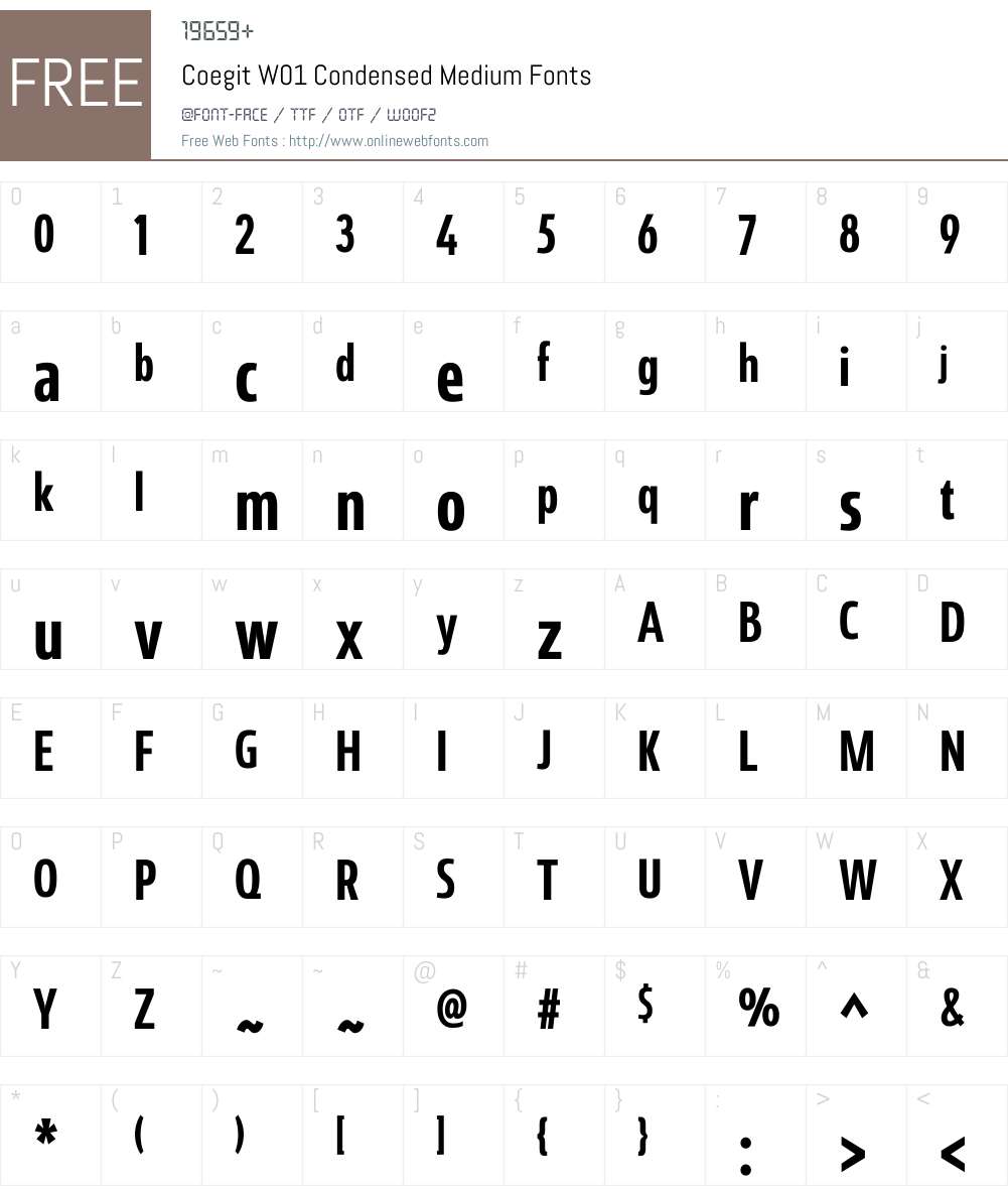 CoegitW01-CondensedMedium Font Screenshots