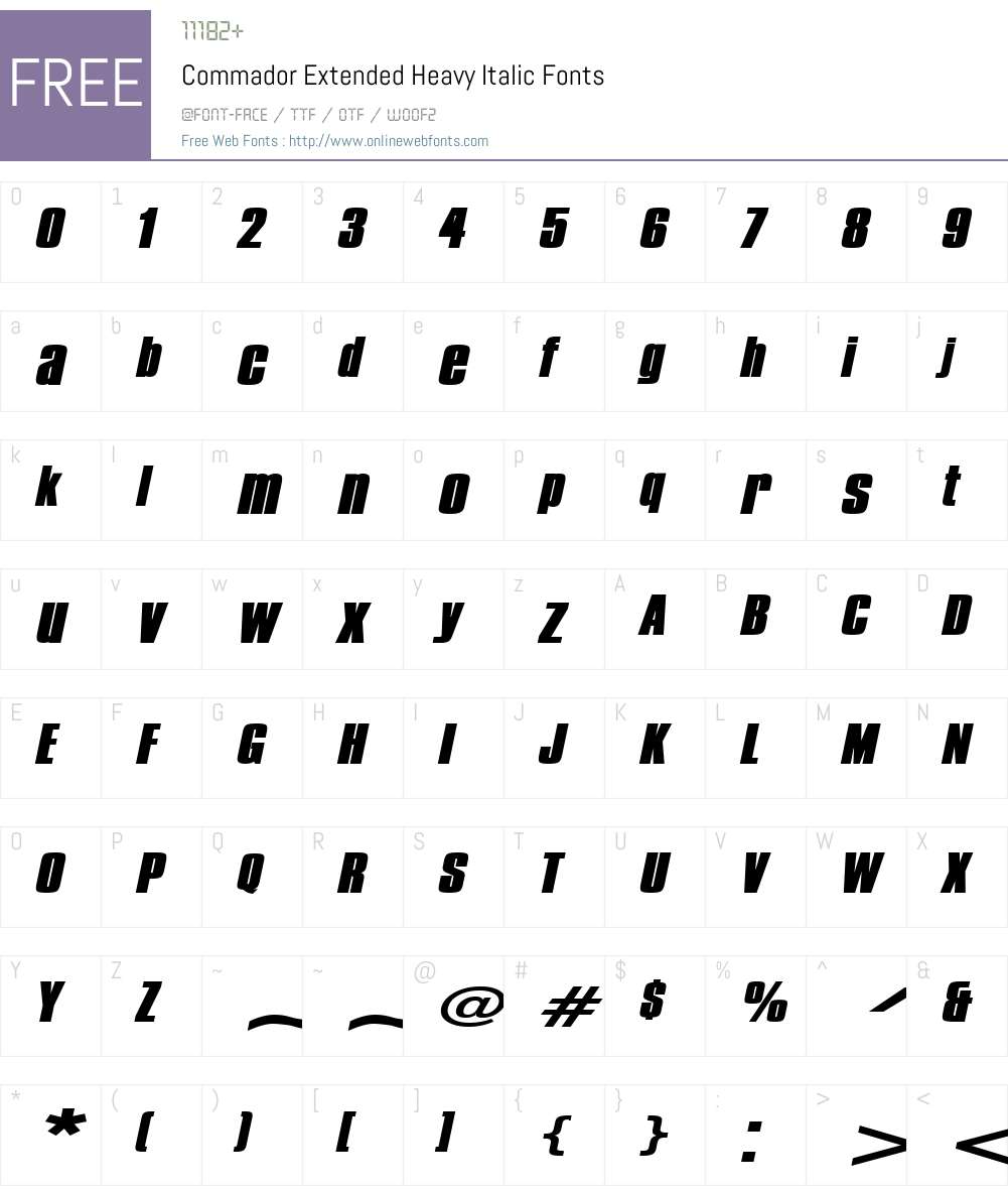 Commador Extended Heavy Font Screenshots
