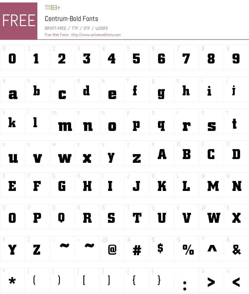 Centrum Font Screenshots