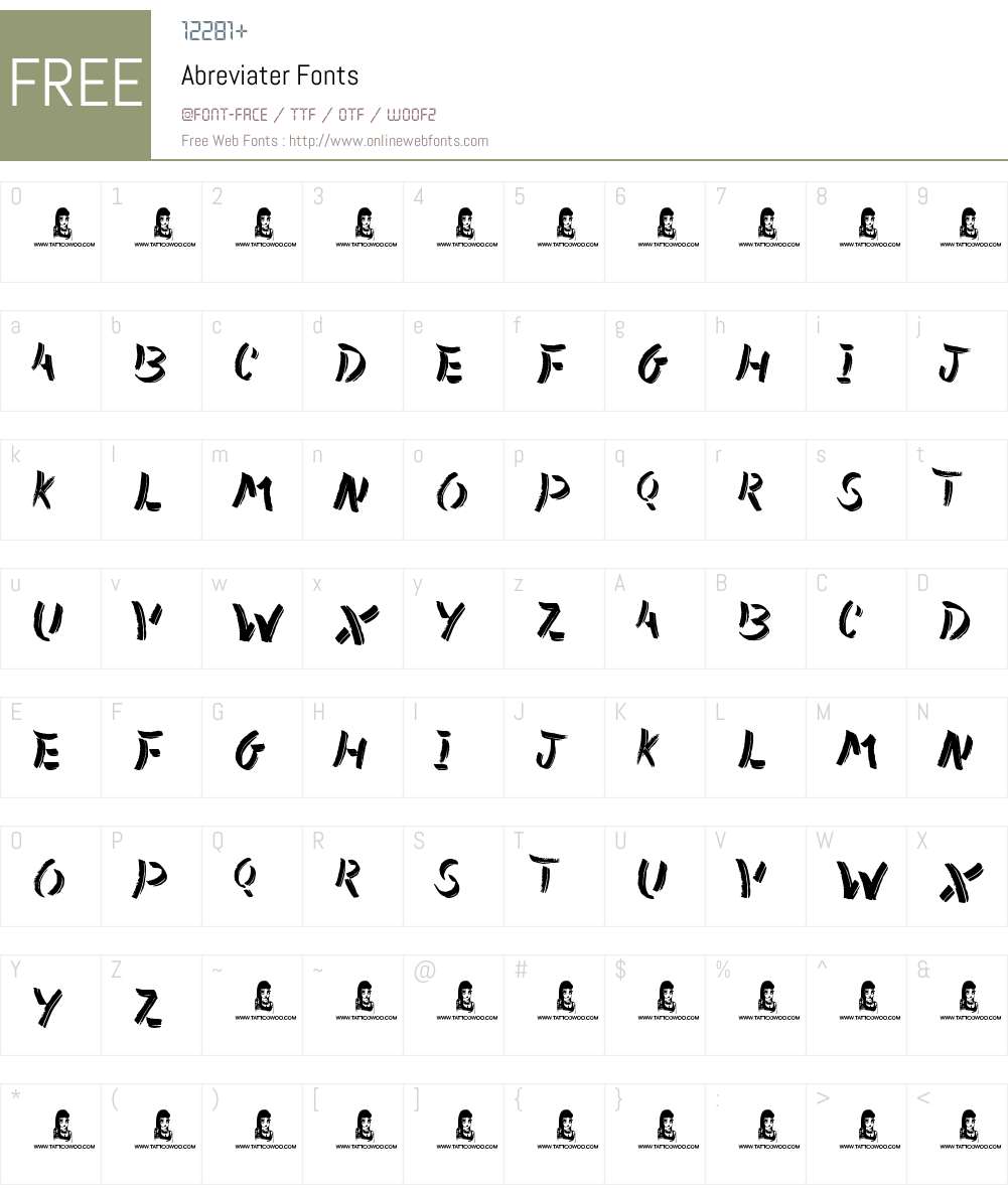 Abreviater Font Screenshots