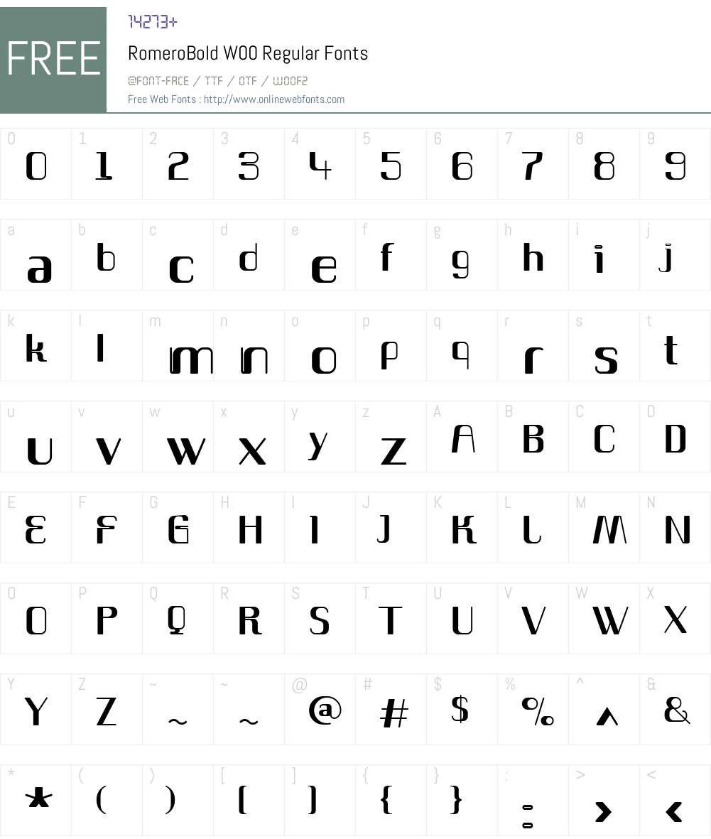 Romero Font Screenshots