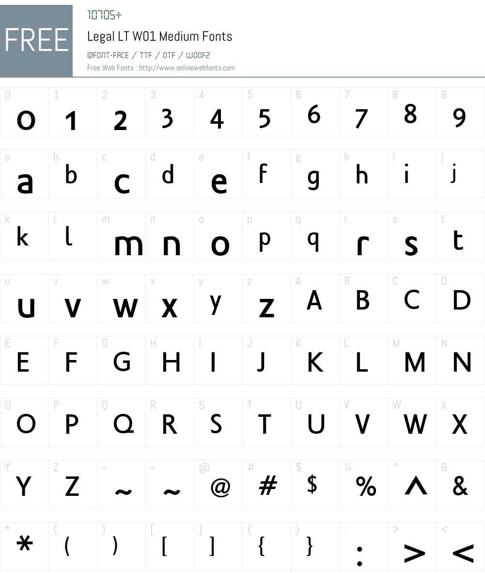 LegalLTW01-Medium Font Screenshots