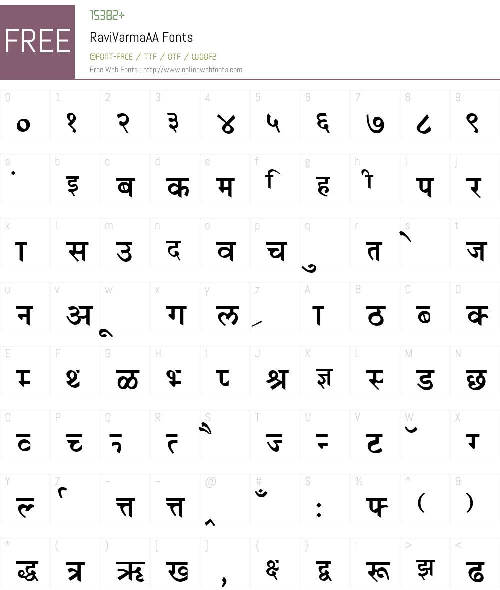 RaviVarma Font Screenshots
