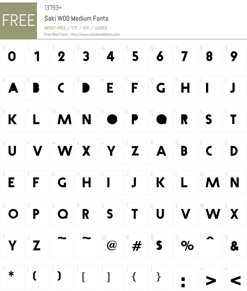 SakiW00-Medium Font Screenshots