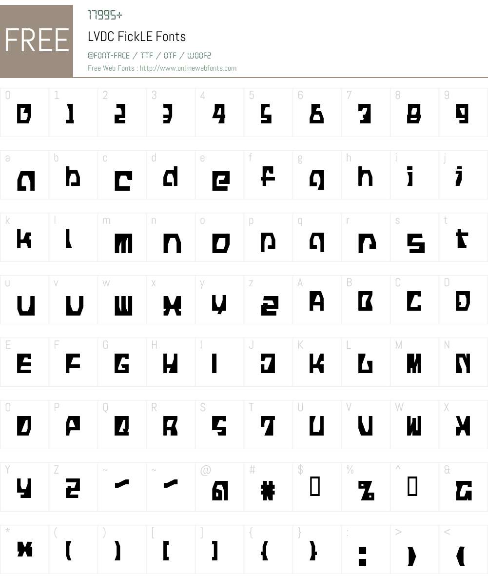 LVDC FickLE Font Screenshots