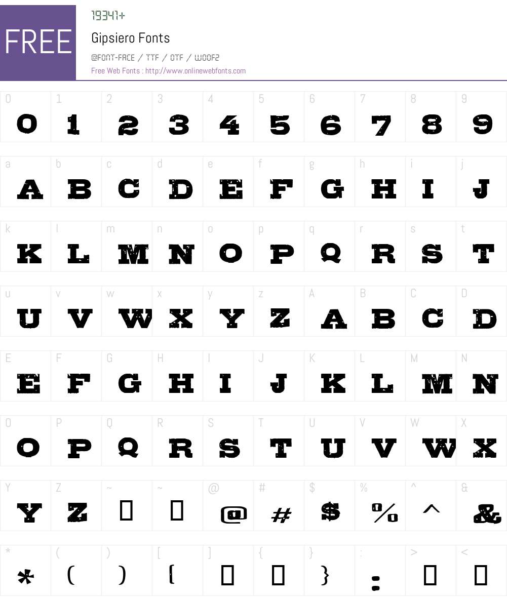 Gipsiero Font Screenshots