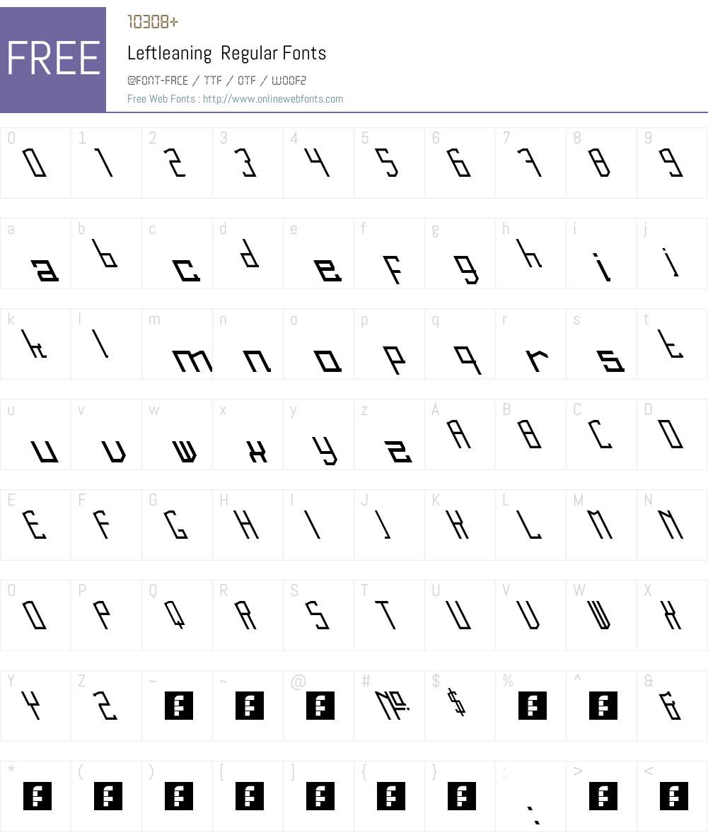 Leftleaning Font Screenshots
