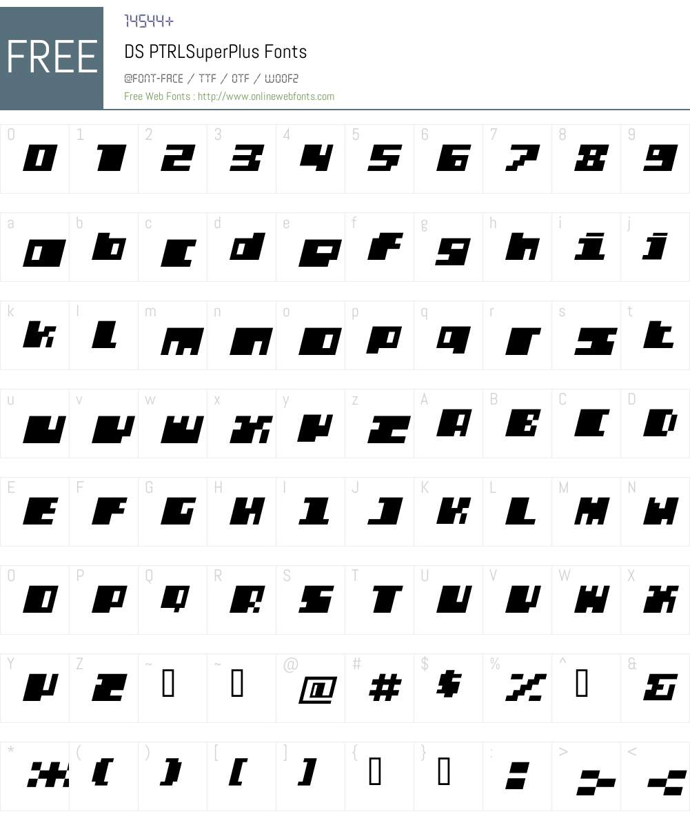 DS PTRLSuperPlus Font Screenshots