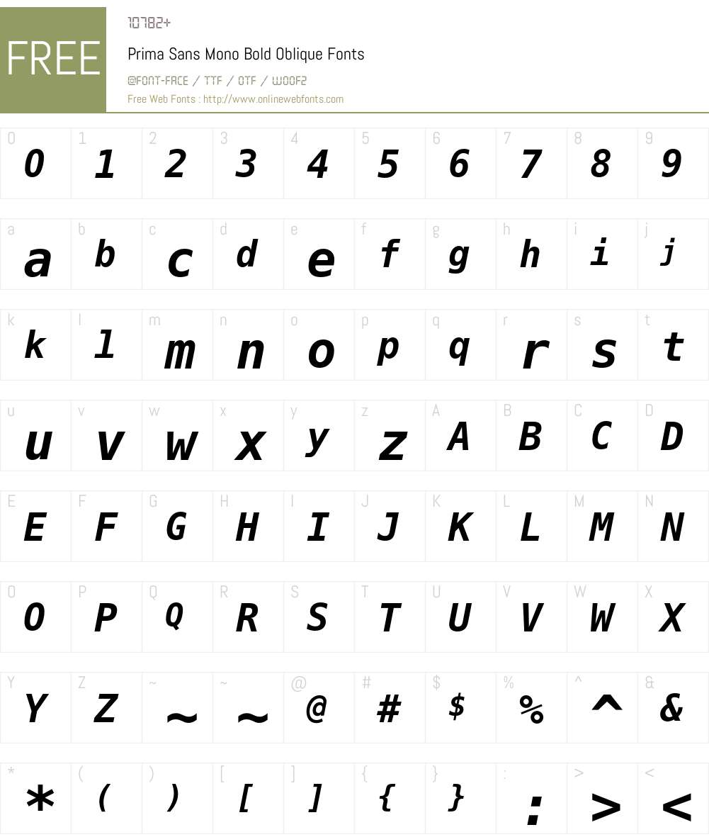 Prima Sans Mono Font Screenshots