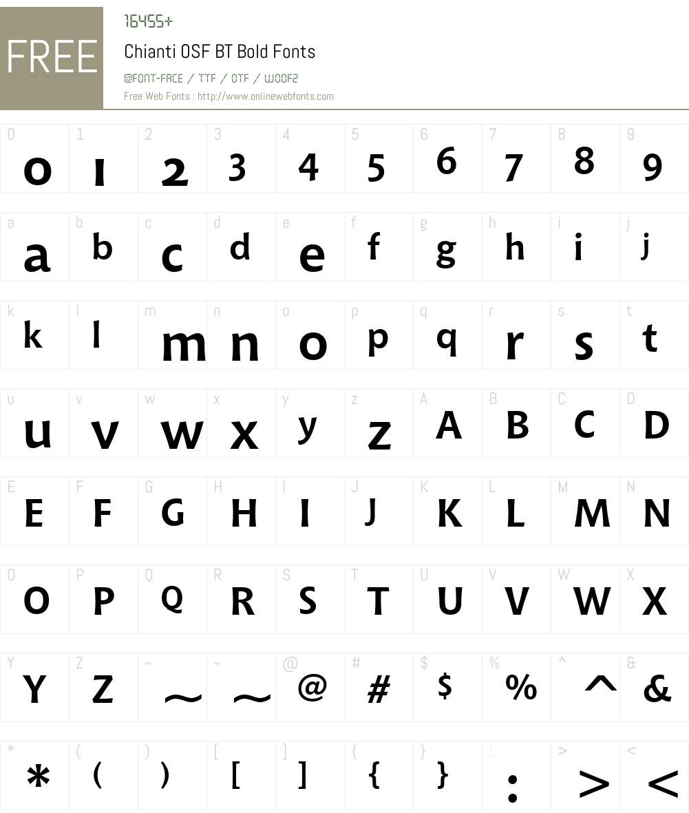 Chianti OSF BT Font Screenshots