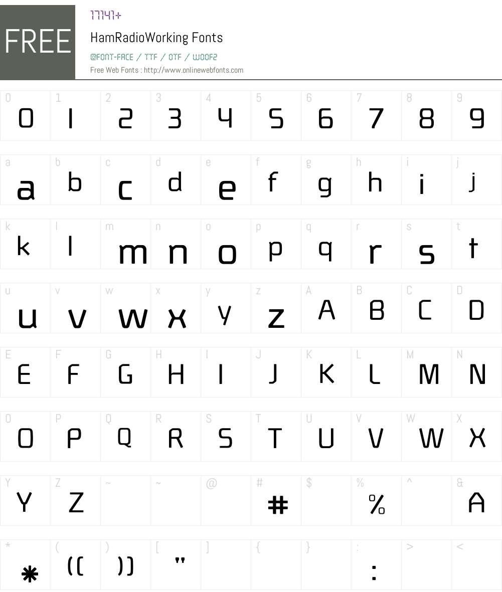 HamRadioWorking Font Screenshots