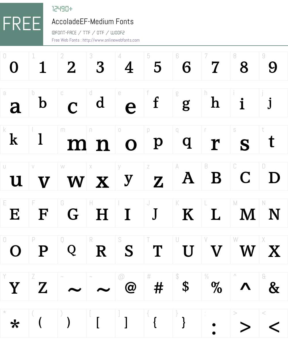 AccoladeEF Font Screenshots