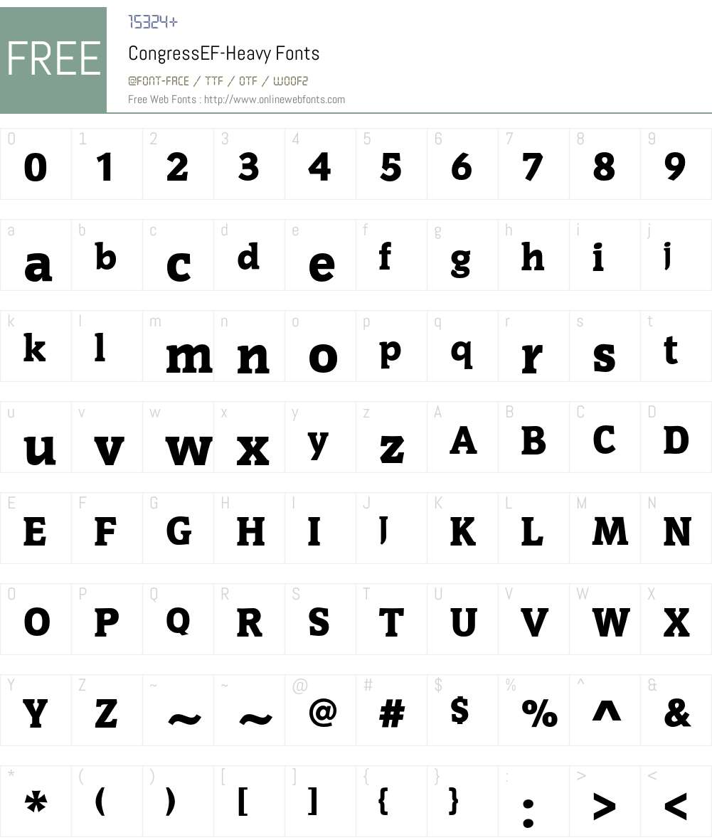 CongressEF Font Screenshots