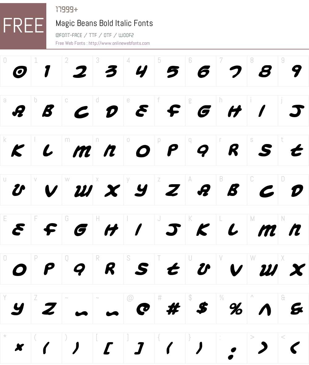 Magic Beans Bold Italic Font Screenshots