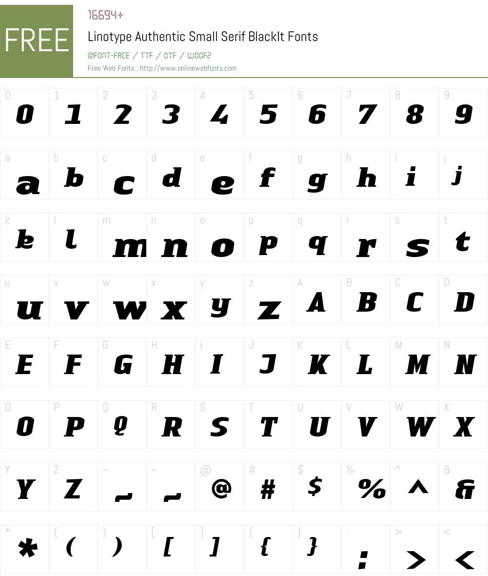 LTAuthenticSmallSerif Medium Font Screenshots