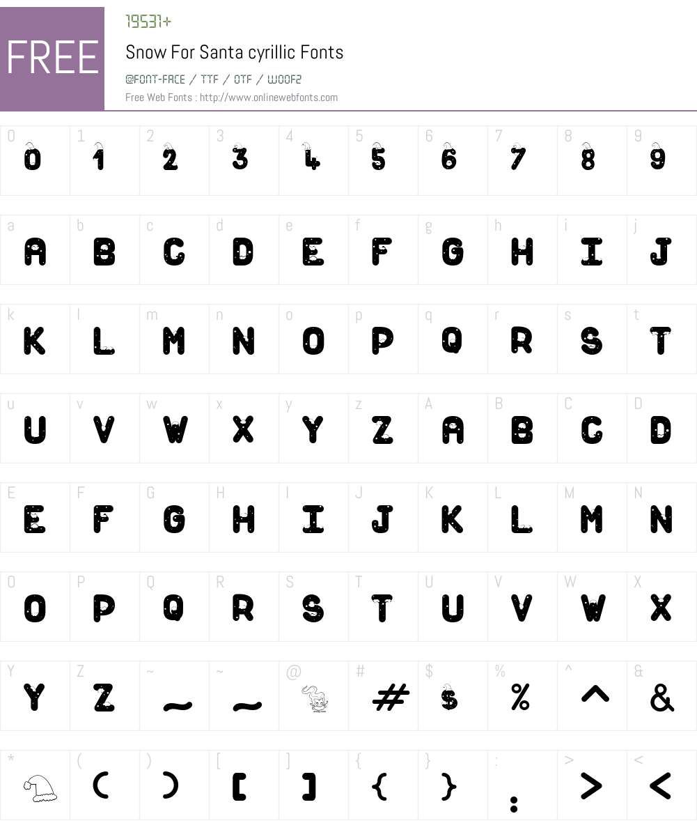 Snow For Santa cyrillic Font Screenshots