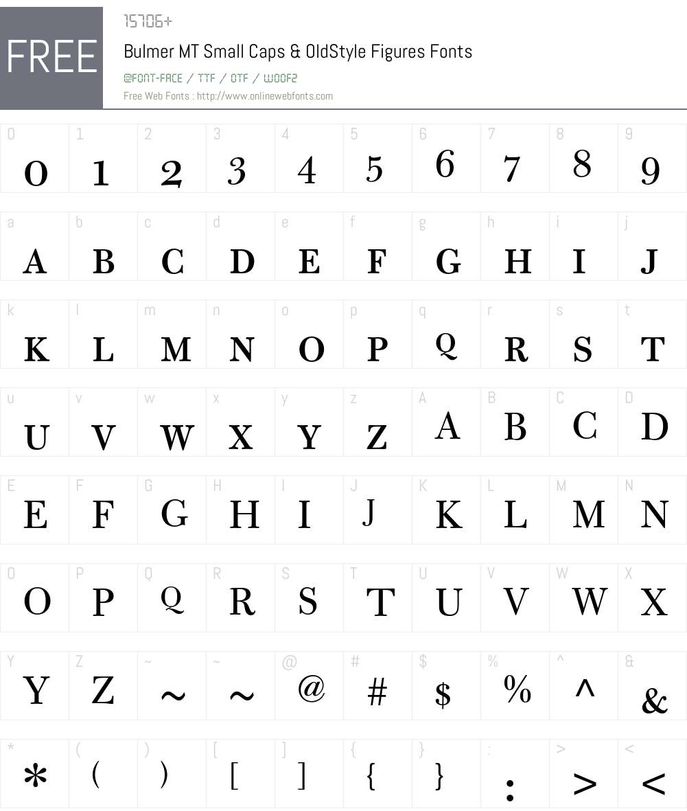 Bulmer MT Font Screenshots