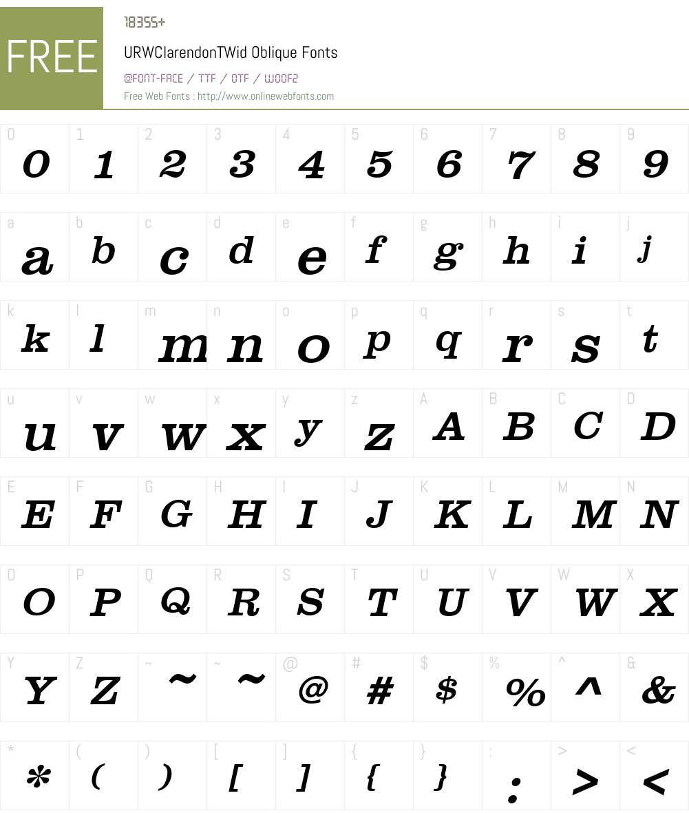 URWClarendonTWid Font Screenshots