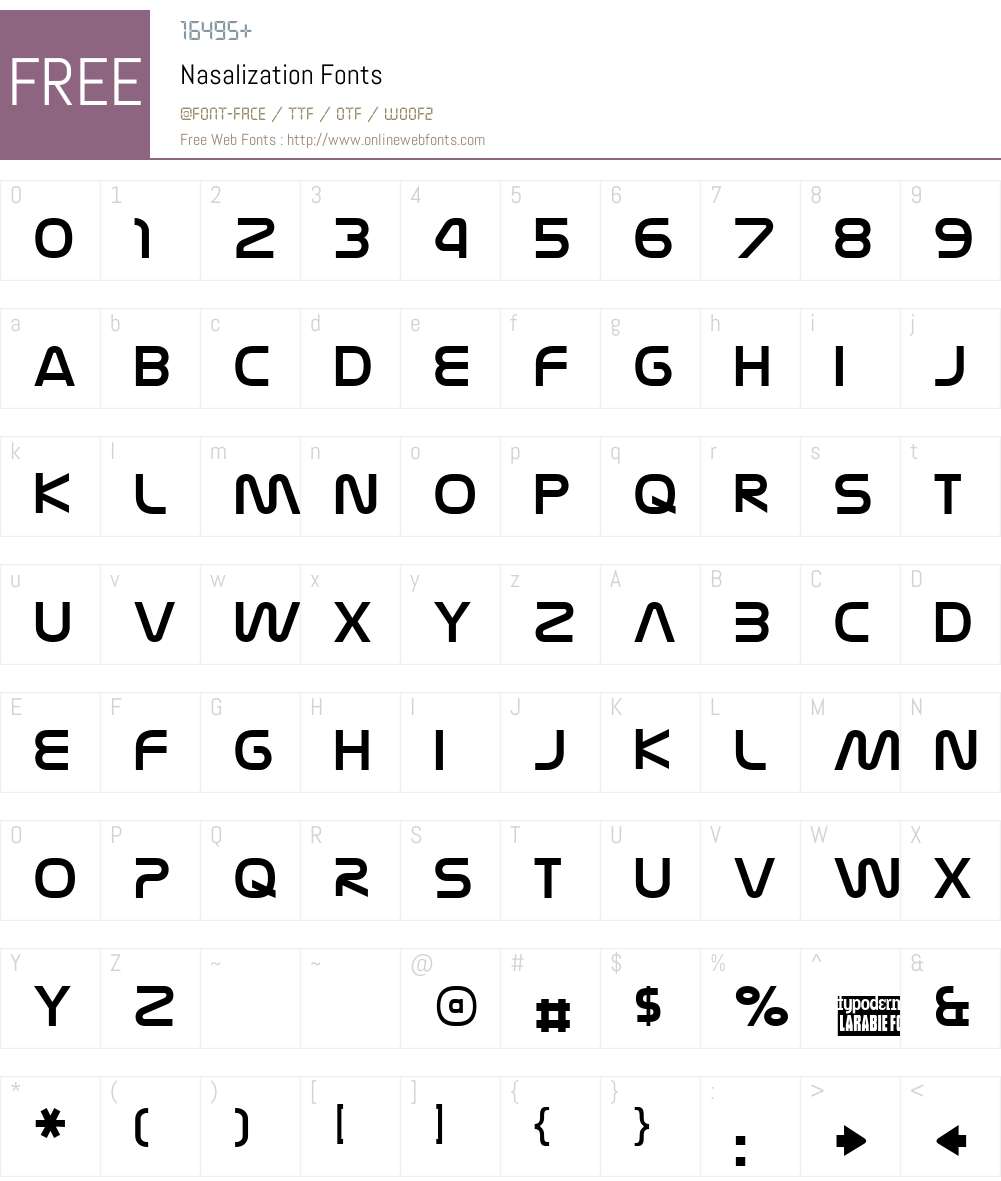 Nasalization Font Screenshots