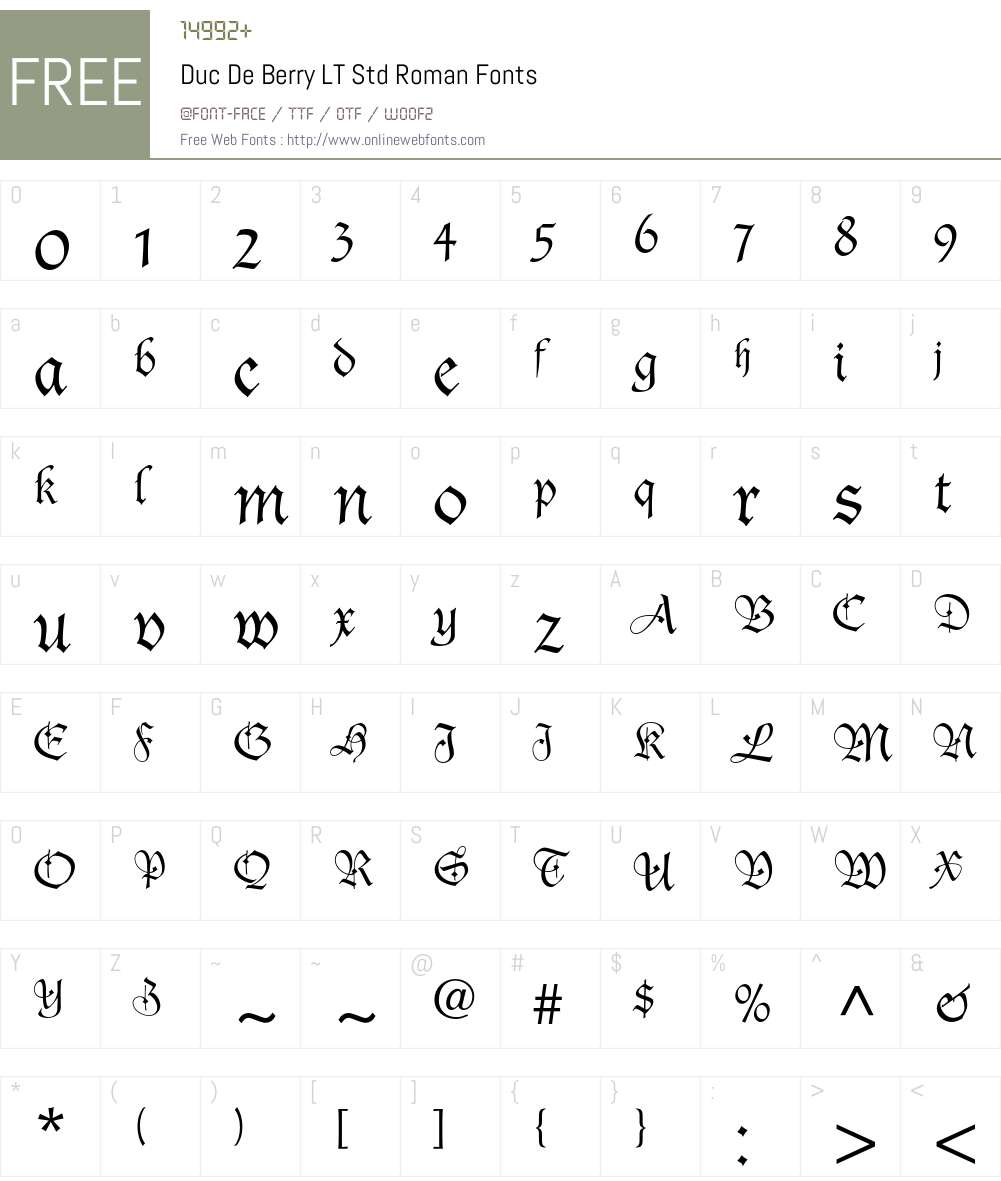 Duc De Berry LT Std Font Screenshots